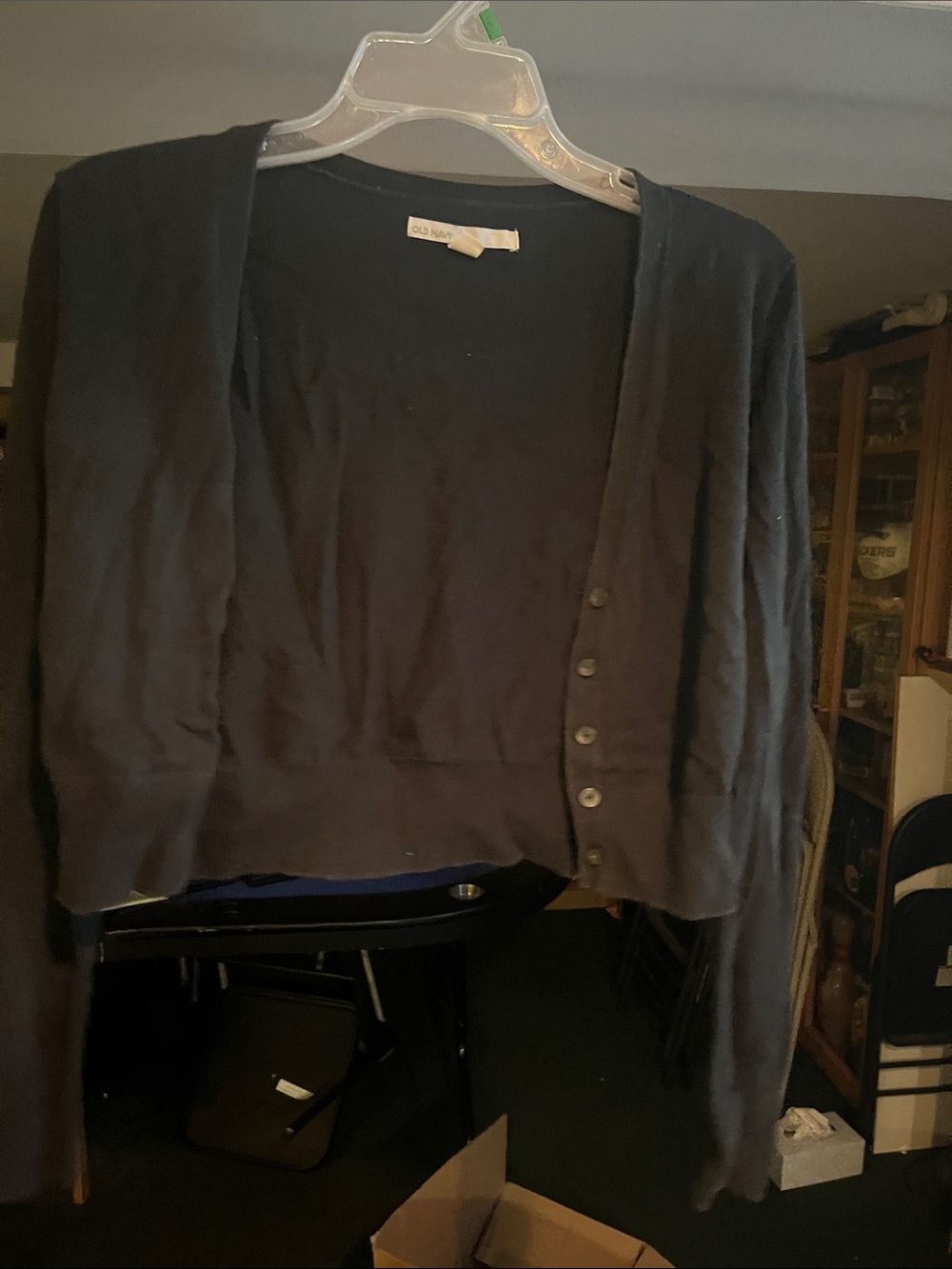 Medium Old Navy Black Cropped Button-Up Cardigan